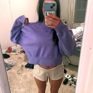 Adidas Purple Cropped Sweatshirt